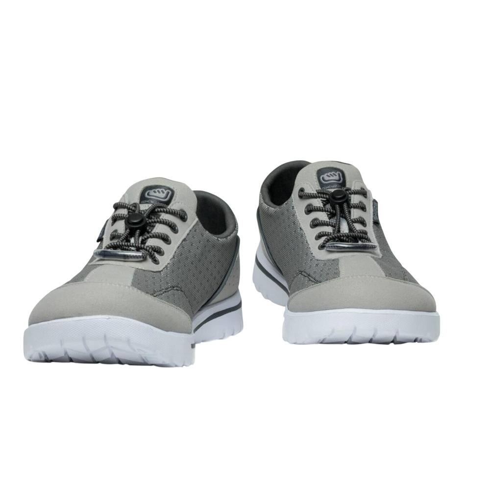 Skuze Miami Light Grey Mesh Walking Shoes Bungee Lace Sneakers Size 4
